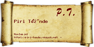 Piri Tünde névjegykártya